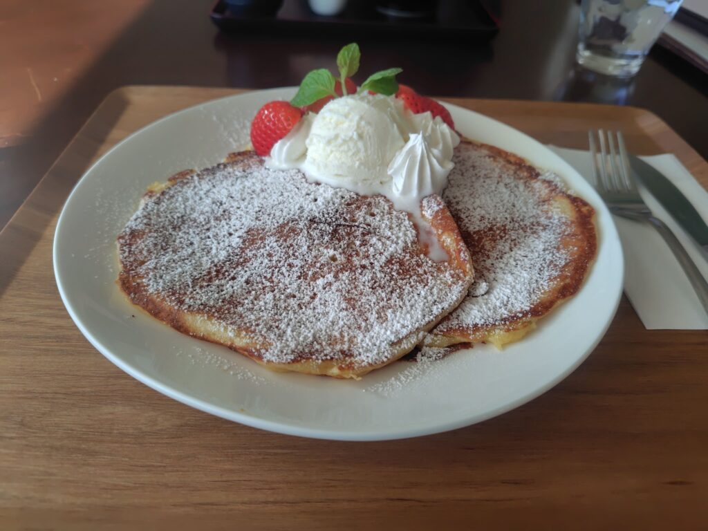 あんカフェさんのパンケーキ。ボリュームがあって本当に美味しい！